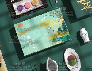 月饼包装C4D工程源文件