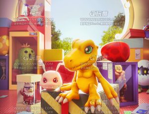 数码宝贝场景C4D工程源文件