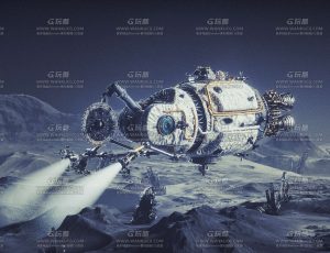 探测船场景C4D工程源文件