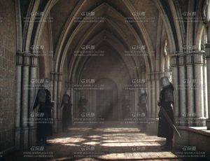 卫兵场景C4D工程源文件