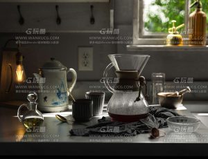 茶具场景C4D工程源文件