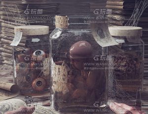 诡异场景C4D工程源文件