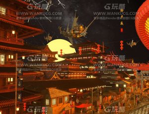 古代春节场景C4D工程源文件