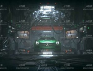 机械奔驰场景C4D工程源文件