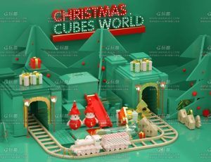 圣诞卡通场景C4D工程源文件