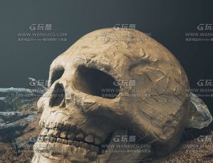 写实骷髅场景C4D工程源文件