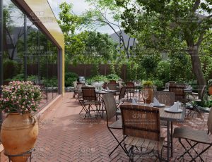 超写实早餐户外餐厅Blend工程源文件