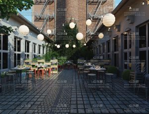 超写实户外餐厅Blend工程源文件