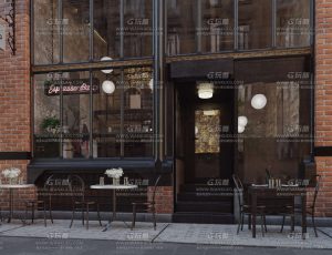 超写实户外咖啡店Blend工程源文件