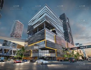 超写实户外贸易中心大厦场景Blend工程源文件