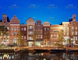 超写实浪漫湖边街道Blend工程源文件