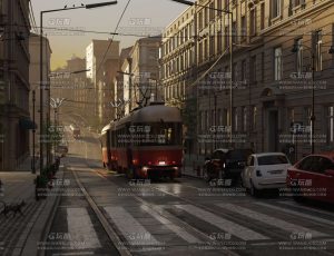 超写实欧洲街道场景Blend工程源文件