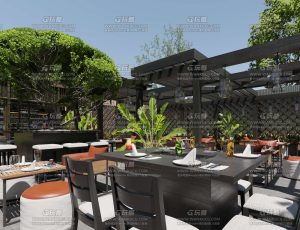 超写实天台餐厅Blend工程源文件