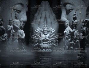 佛像场景C4D工程源文件