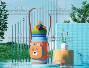 风扇水杯C4D工程源文件