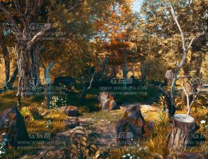 树林小场景C4D工程源文件