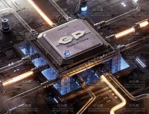 科技芯片场景C4D工程源文件