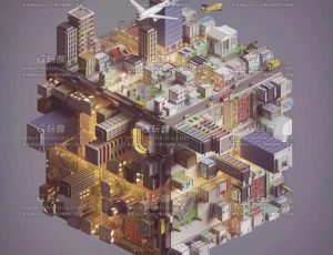 卡通城市场景C4D工程源文件