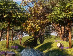 森林小场景C4D工程源文件