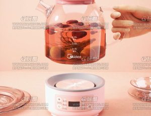 中药壶场景C4D工程源文件