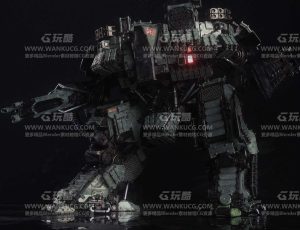 黑色机器人场景C4D工程源文件