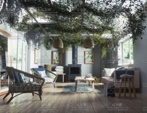 露天室内场景C4D工程源文件