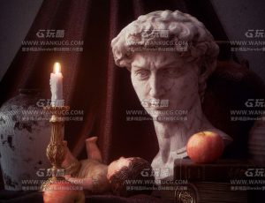 石膏油画场景C4D工程源文件