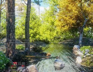 树林河流C4D工程源文件