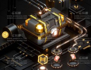 武器箱子场景C4D工程源文件