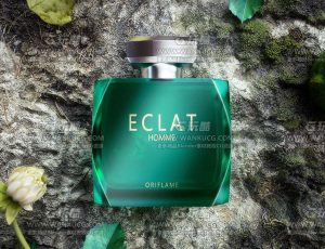 香水加岩石场景C4D工程源文件