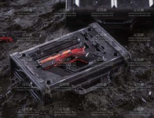 写实手枪场景C4D工程源文件