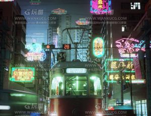 夜晚电车场景C4D工程源文件