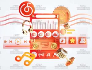 音乐APP场景C4D工程源文件