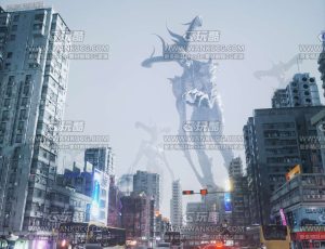 恶魔城市场景C4D工程源文件