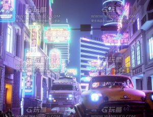 街道车场景C4D工程源文件