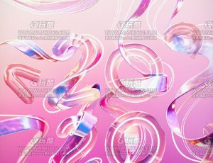 缤纷彩条场景C4D工程源文件