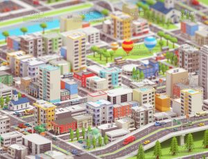 大型卡通场景C4D工程源文件