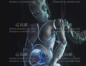 怀孕机器人场景C4D工程源文件