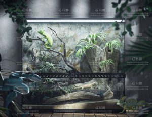 变色龙场景C4D工程源文件