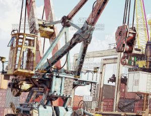 工地起重机场景C4D工程源文件