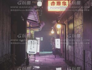 空旷街道场景C4D工程源文件