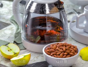 桌子上的电热壶场景C4D工程源文件