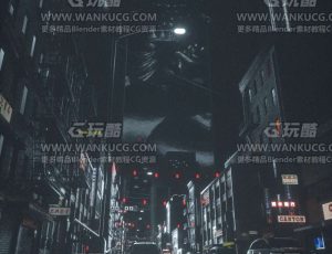 黑暗街道场景C4D工程源文件