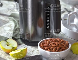 电热水壶场景C4D工程源文件