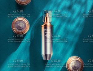 护肤品渲染小场景C4D工程源文件