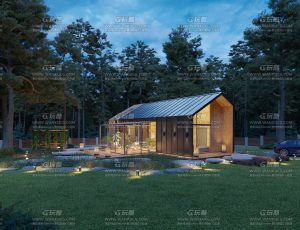 超写实白天夜晚郊区自然森林场景别墅场景Blend工程源文件