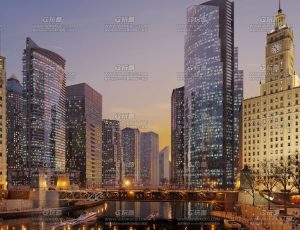 超写实夜晚宏伟城市场景Blend工程源文件