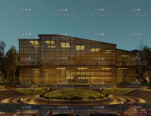 超写实城市公园建筑夜晚场景Blend工程源文件