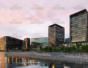 超写实湖边城市场景Blend工程源文件