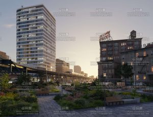 超写实黄昏城市景色场景Blend工程源文件